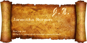 Janecska Norman névjegykártya